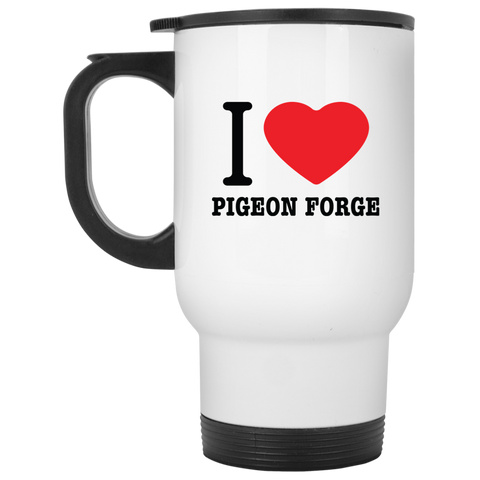 Love Pigeon Forge - 14 oz. White Travel Mug