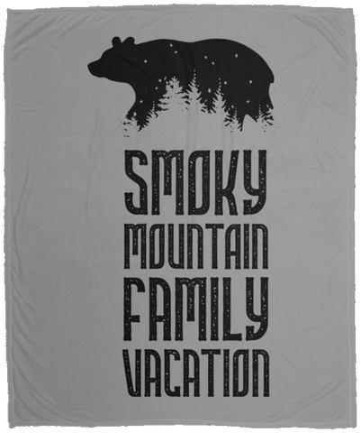 Smoky Mountain Family Vacation Bear - Plush Fleece Blanket (50x60)