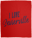 I Love Sevierville (Blue) - Plush Fleece Blanket (50x60)