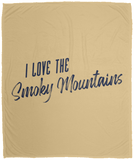 I Love the Smoky Mountains (Blue) - Plush Fleece Blanket (50x60)