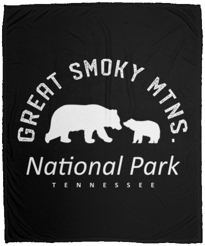 Great Smoky Mtns (White) -Plush Fleece Blanket (50x60)