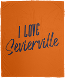 I Love Sevierville (Blue) - Plush Fleece Blanket (50x60)