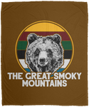 Great Smoky Mountains Bear (White) - Plush Fleece Blanket (50x60)